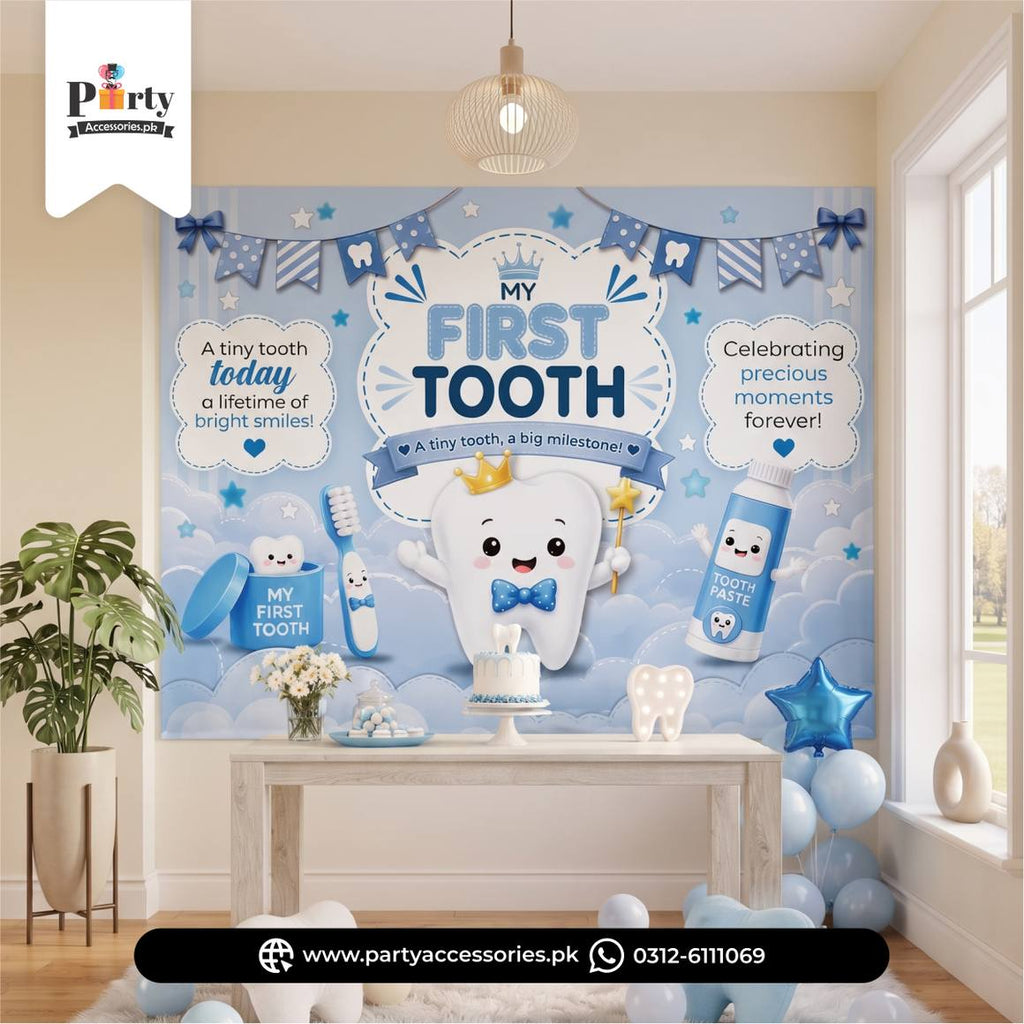 First tooth party decoration backdrop 