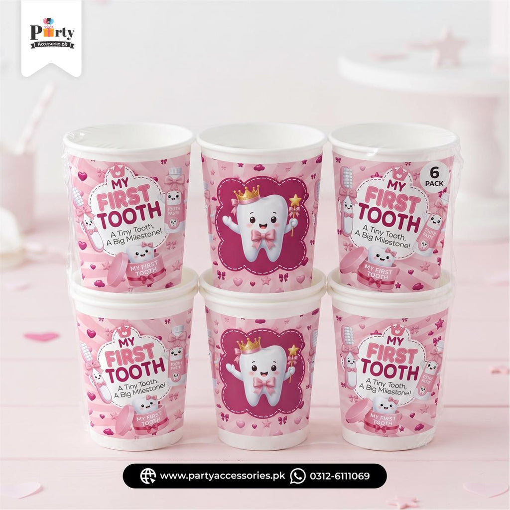 Disposable Cups for first tooth girl party