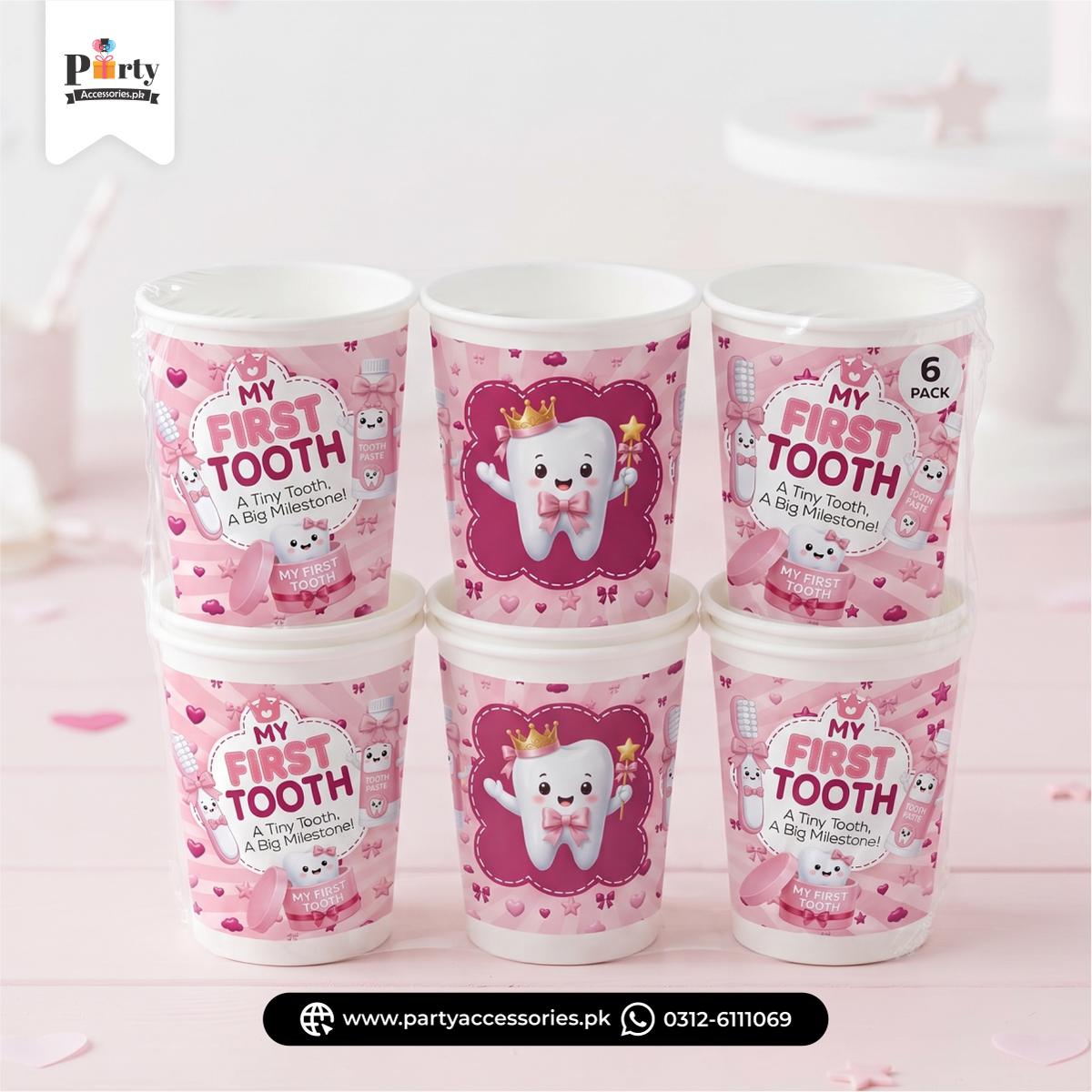 Disposable Cups for first tooth girl party