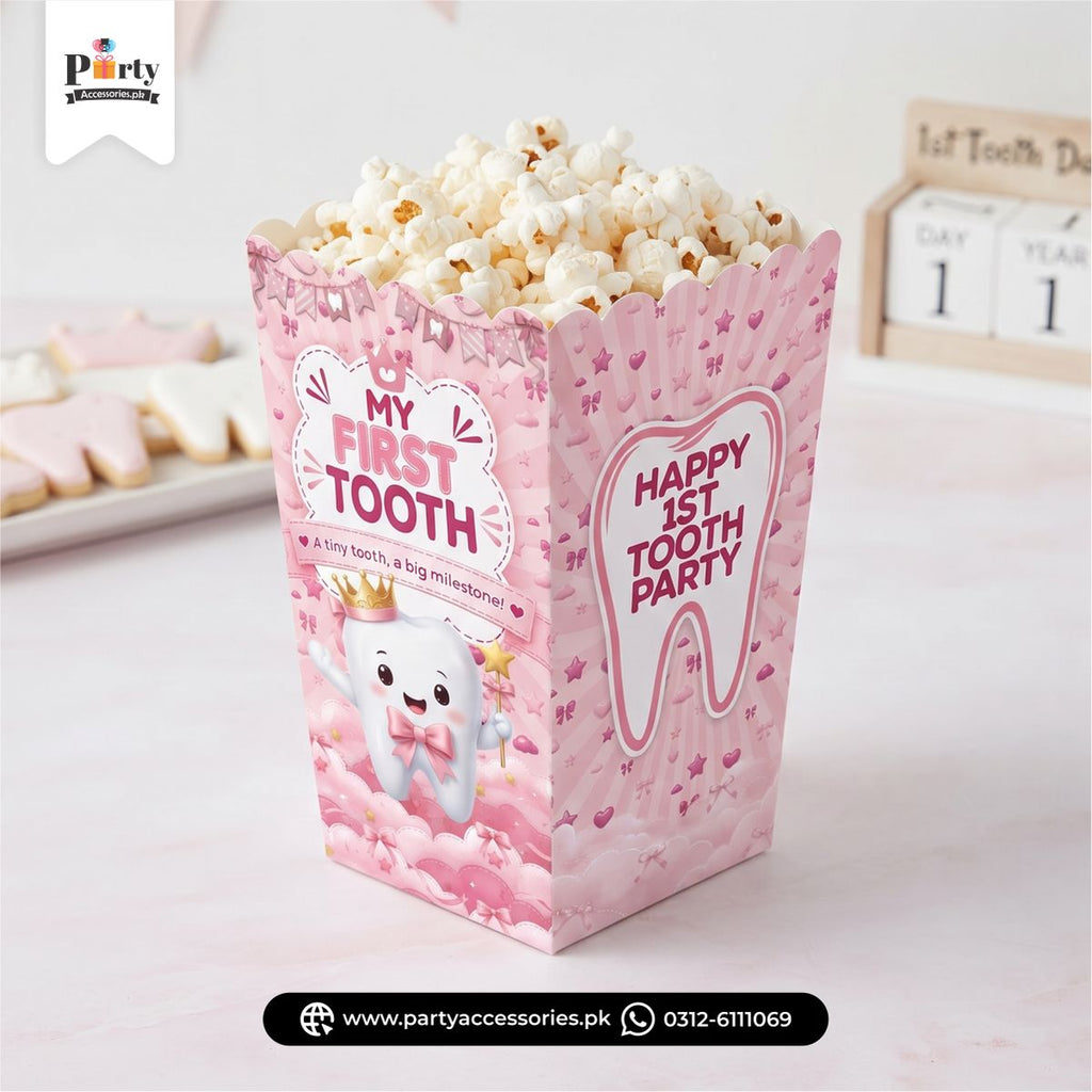 first tooth party popcorn boxes 