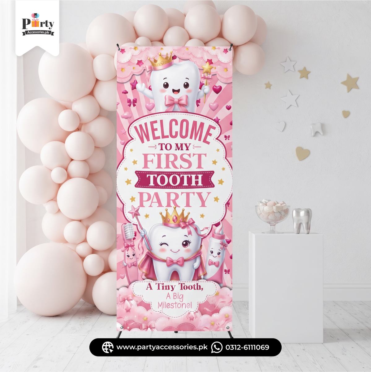 first tooth party welcome standee
