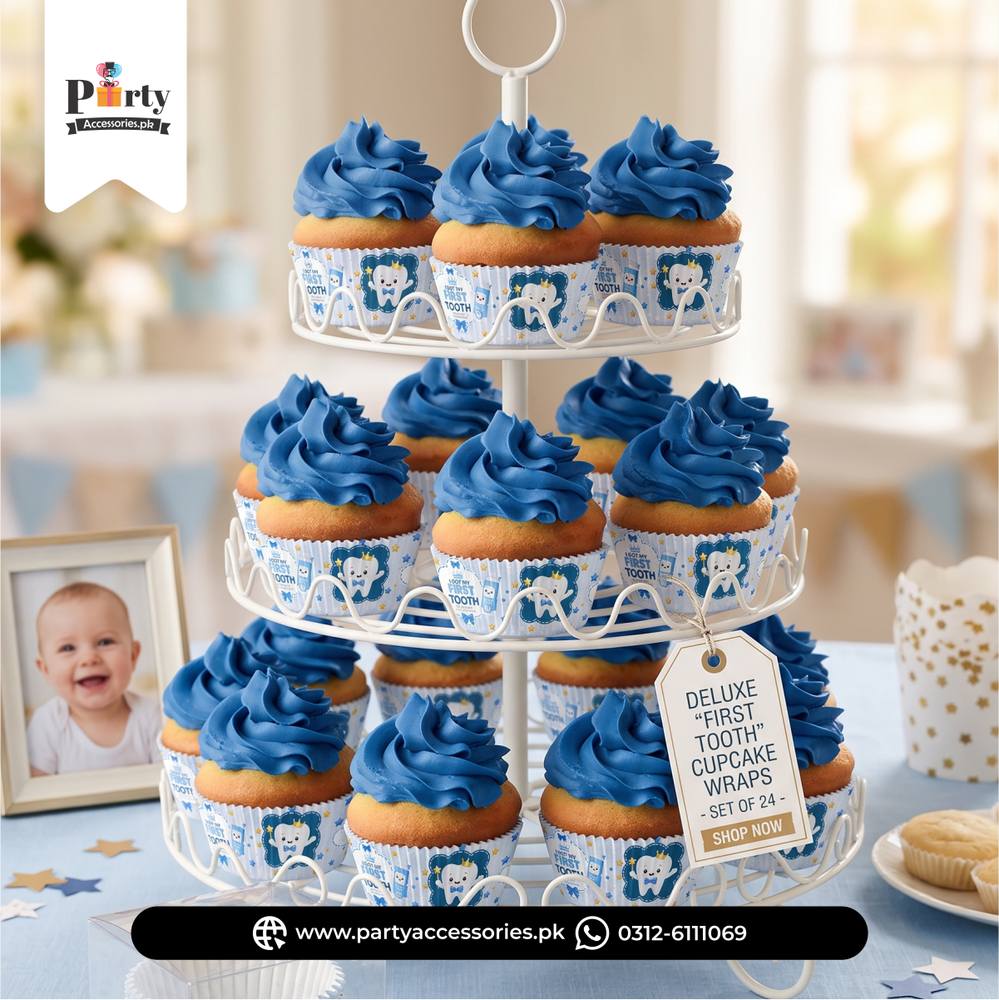 First Tooth Party Decoration Customized Cupcake Wraps 