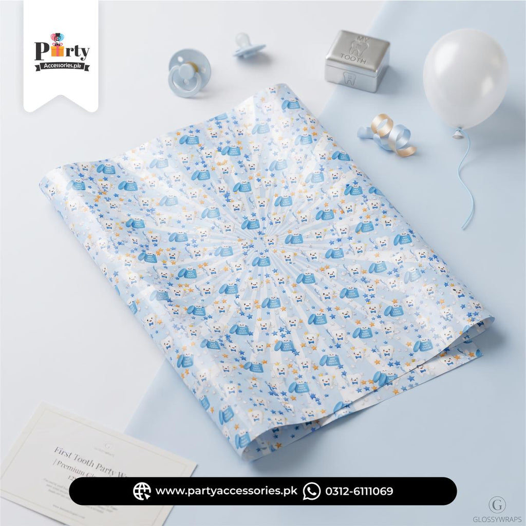 First tooth gift wrapping sheet
