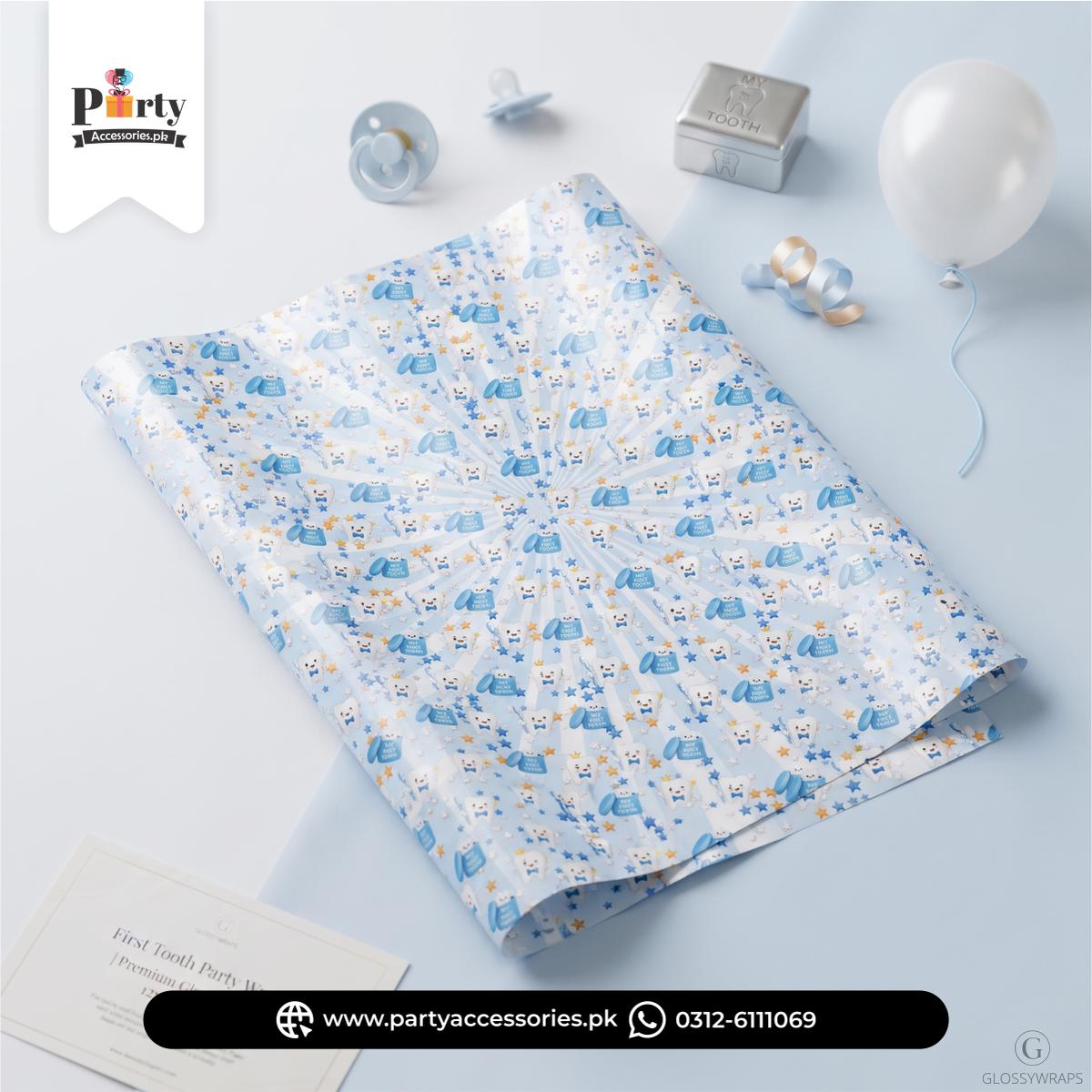 First tooth gift wrapping sheet