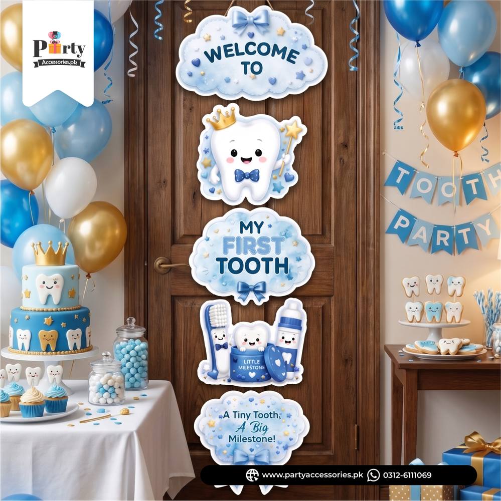 First Tooth Door & Wall Hanging Decoration – Baby Milestone Party Decor