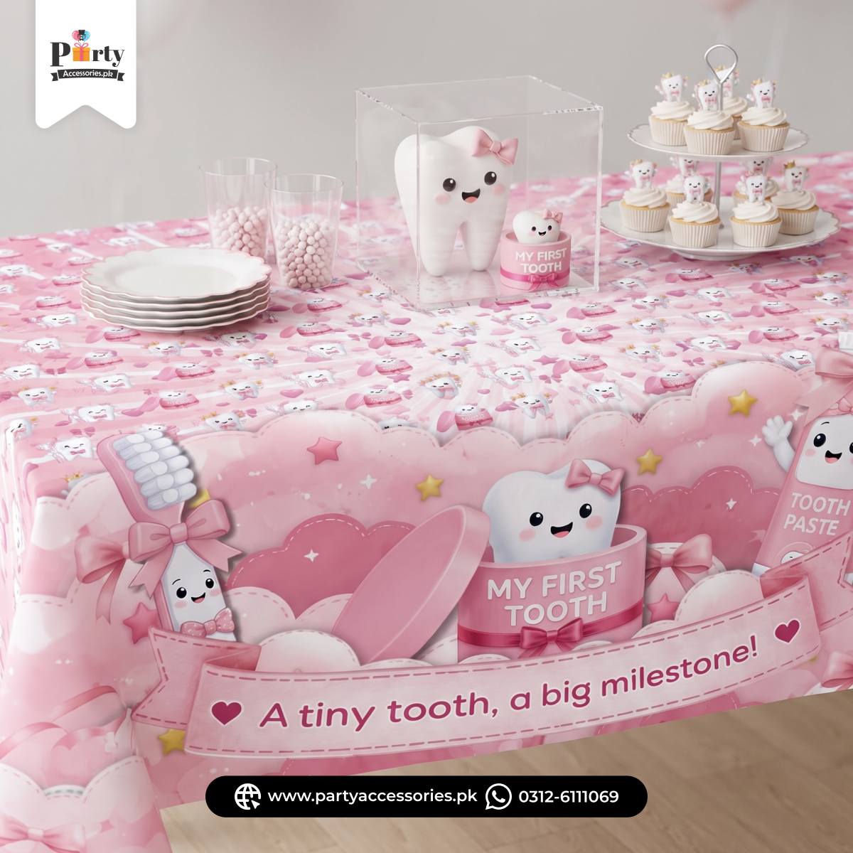 First tooth party decoration table cover