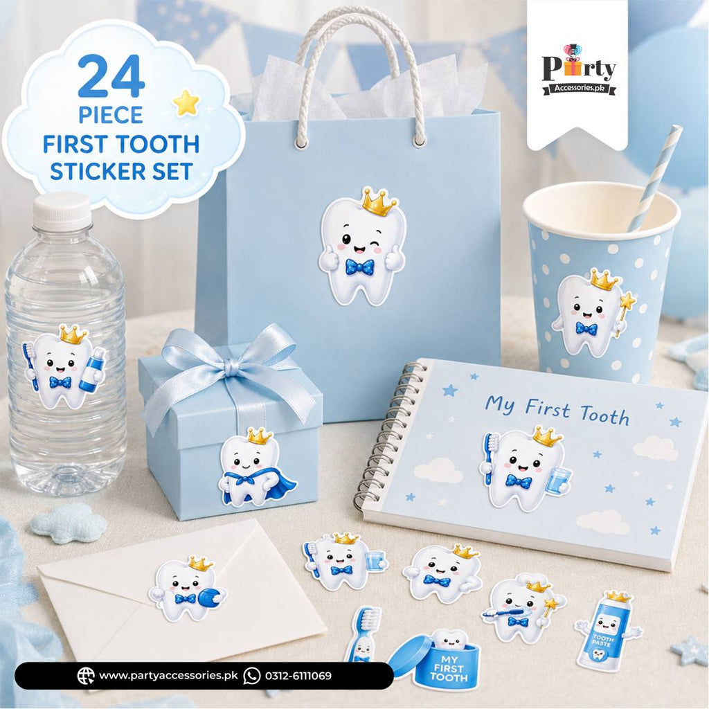 First Tooth Party Decoration Cutout Stickers