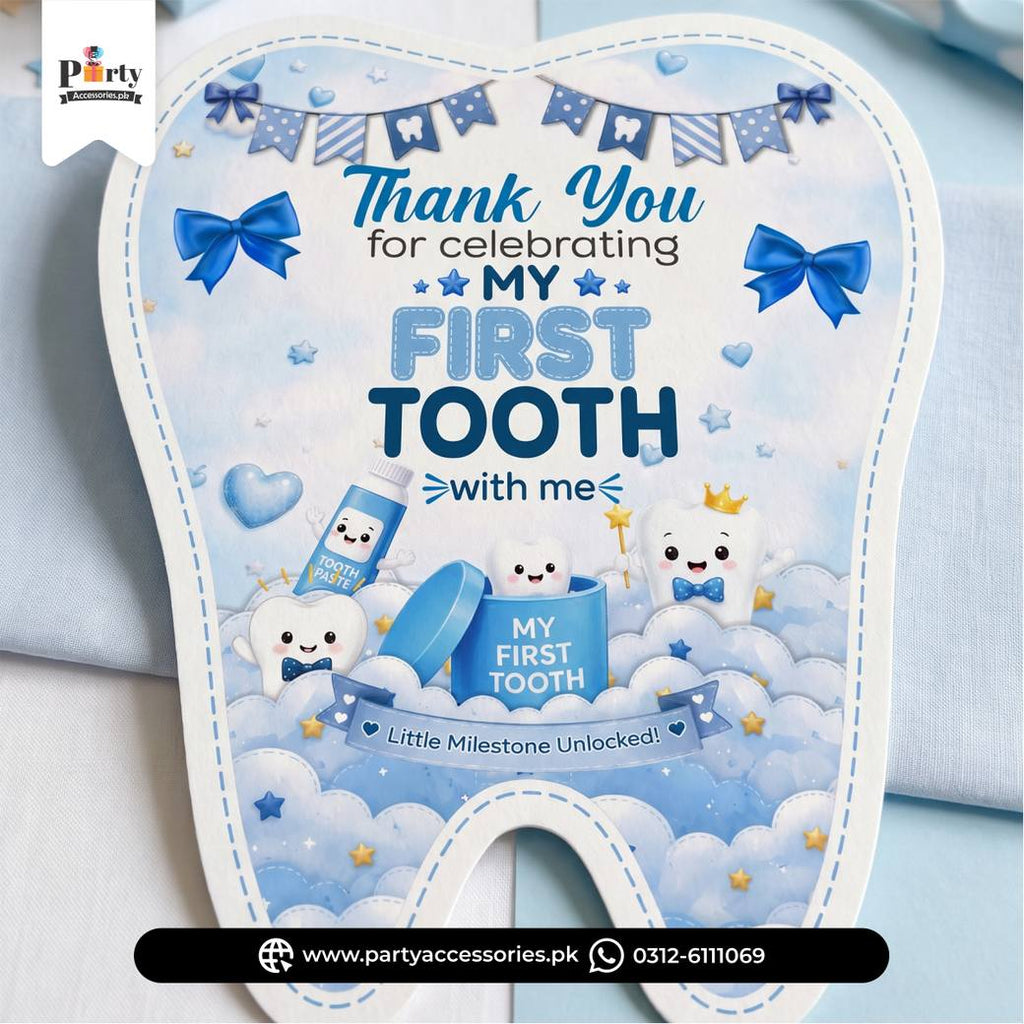 Thank you for celebrating card in First Tooth Theme