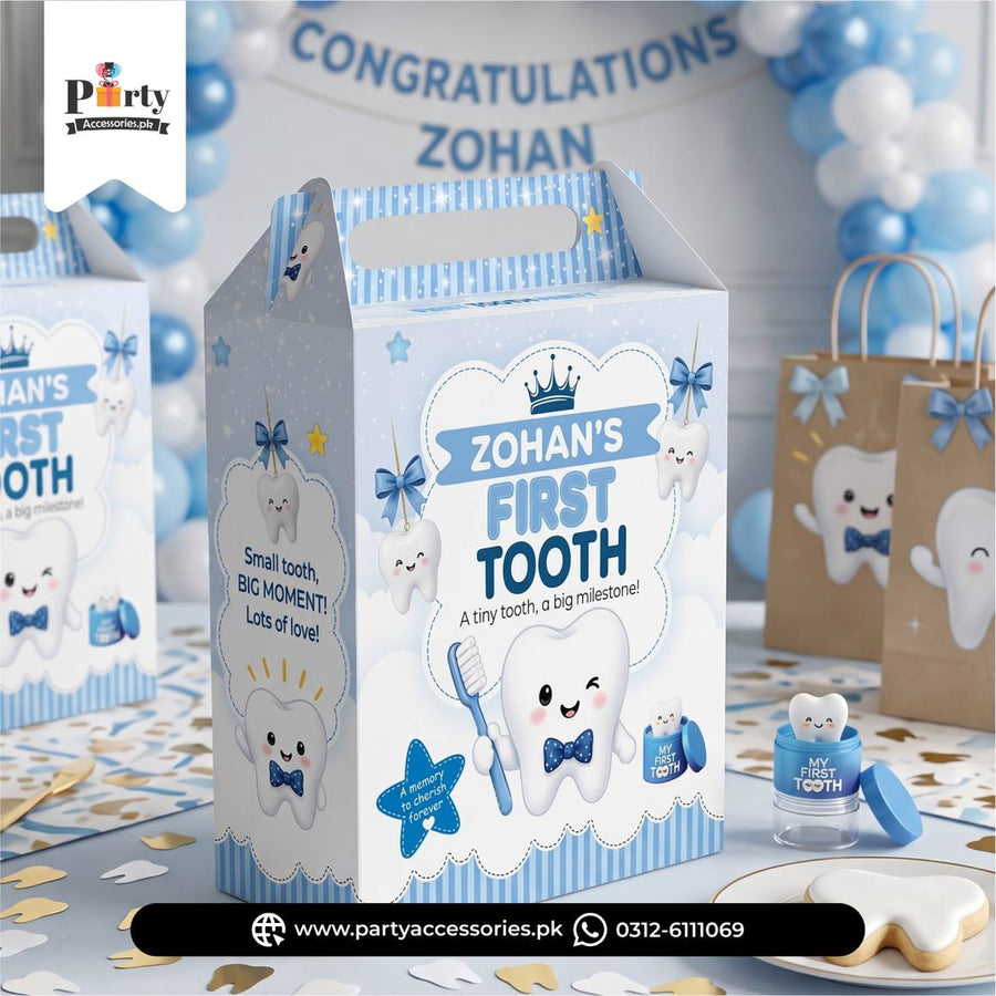 Customized First tooth party Favor / Goody Boxes 