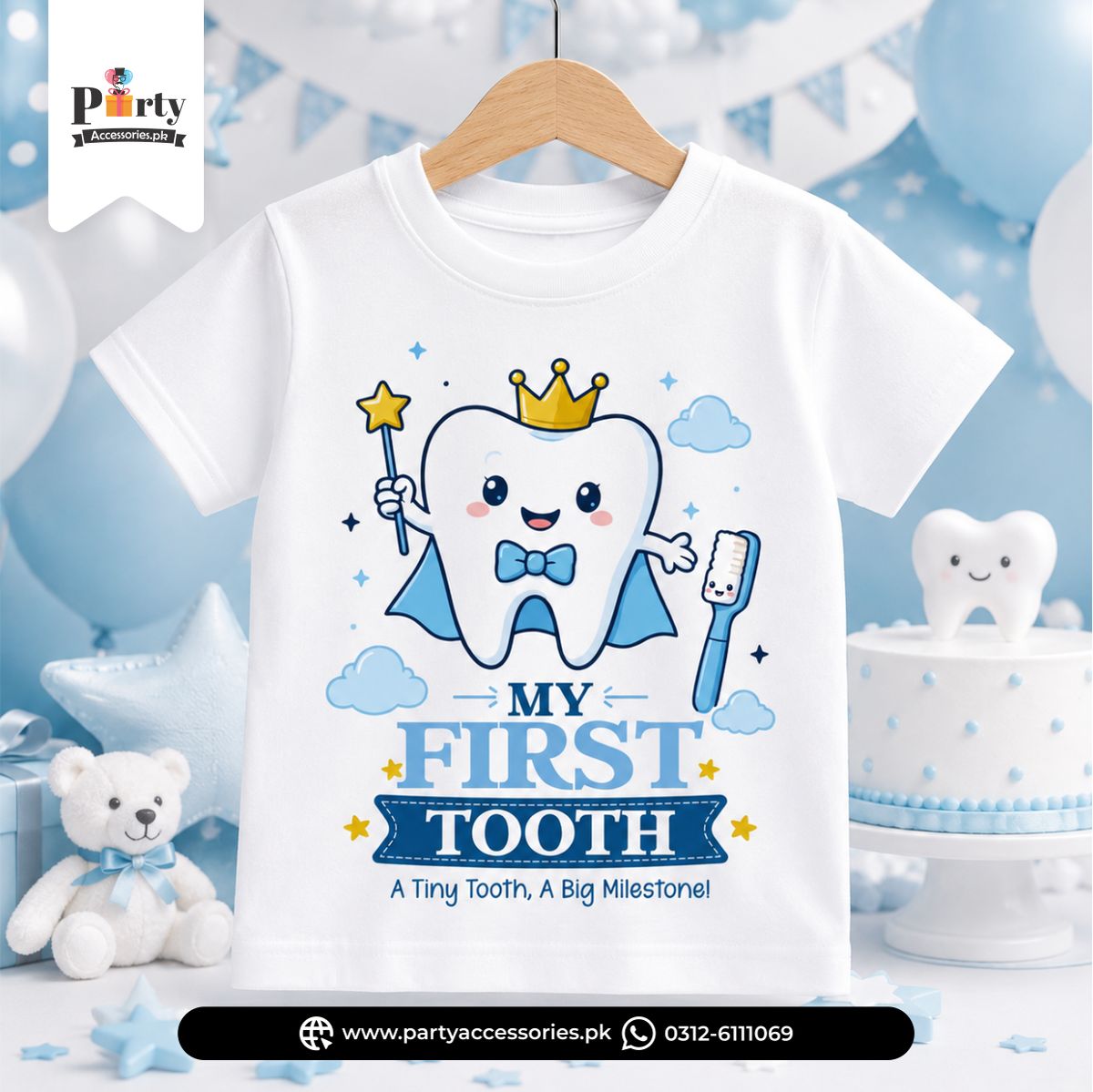 My first tooth printed T shirt