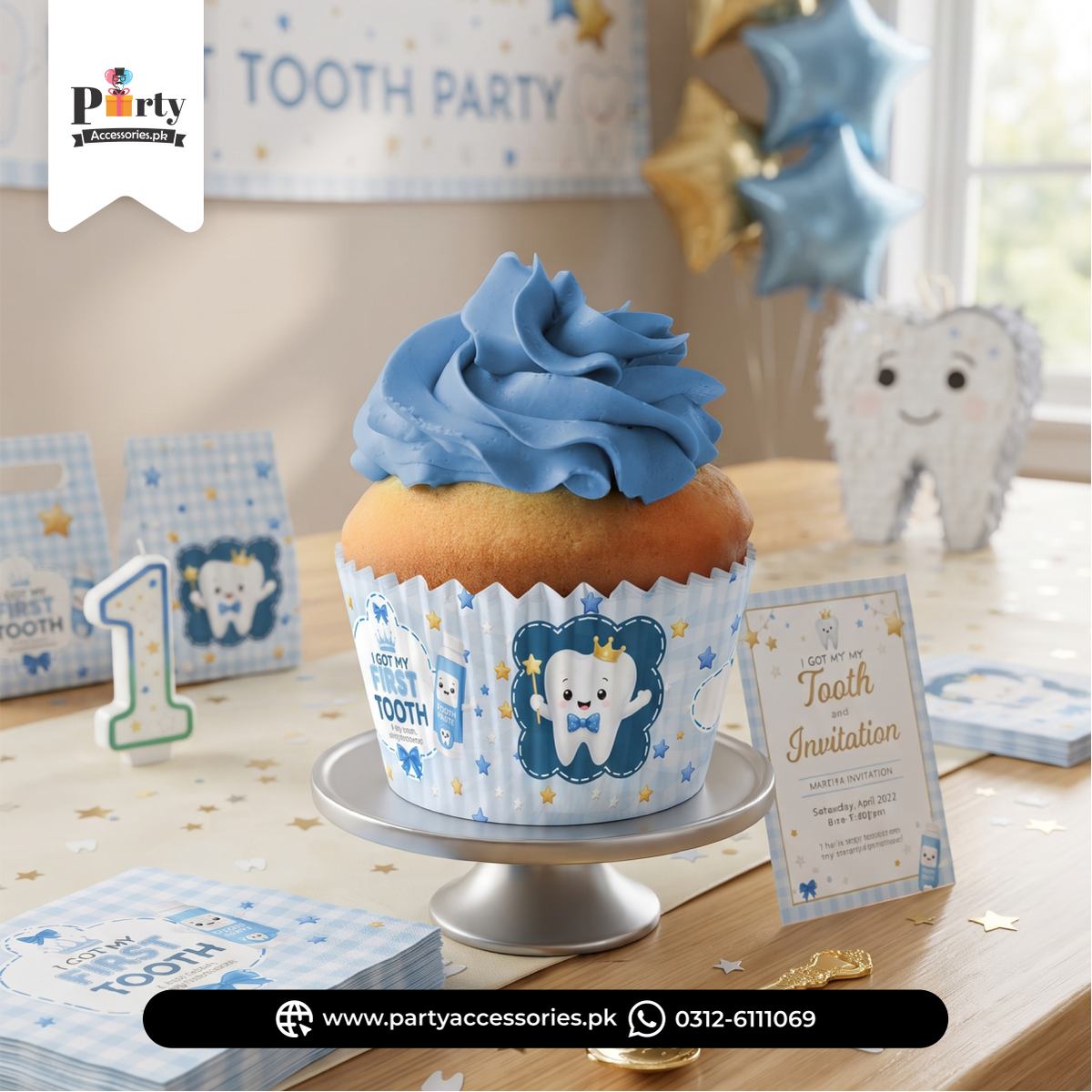 First tooth party cupcake wraps