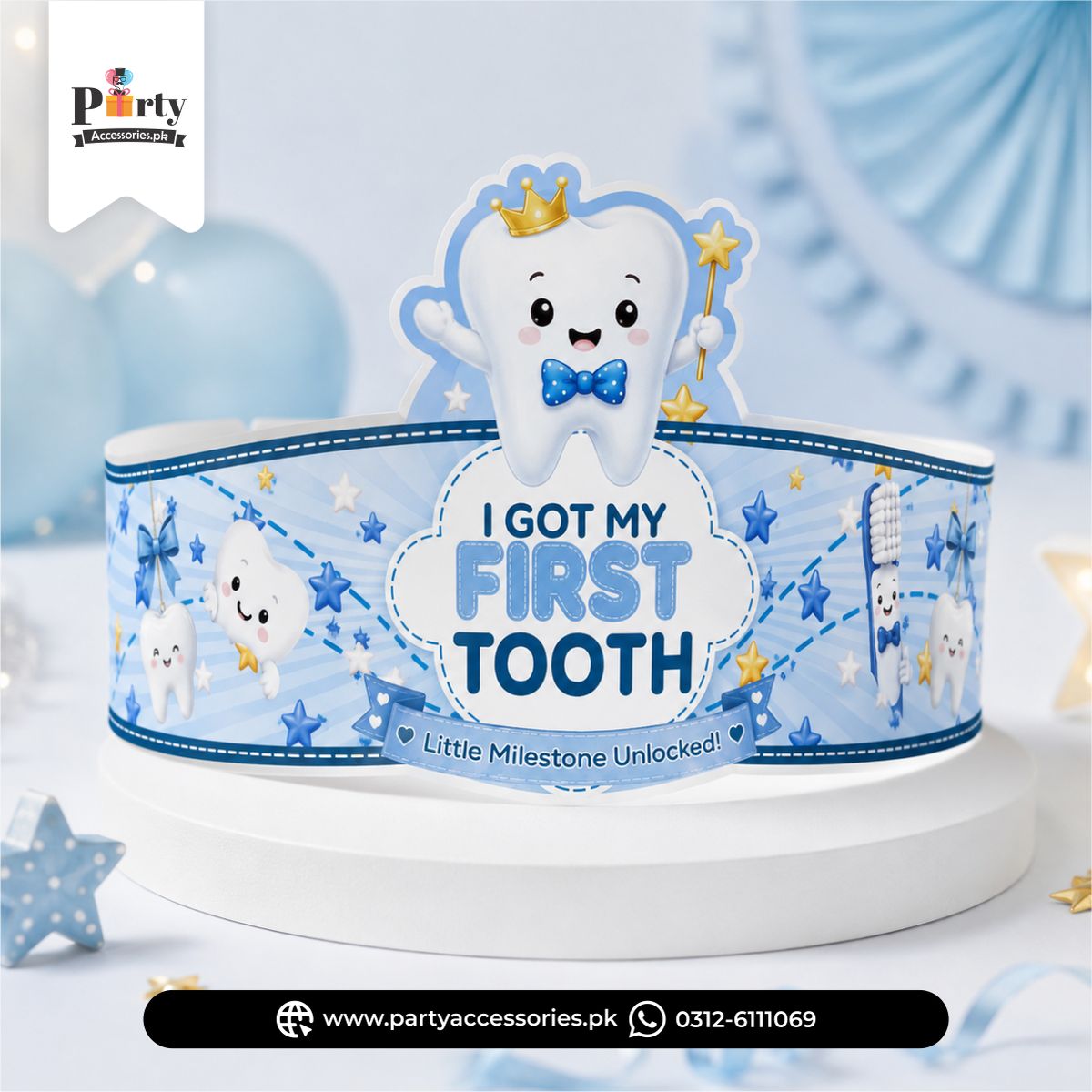 First Tooth Party Celebration Crown Cap