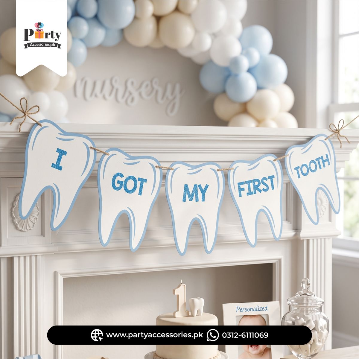 first tooth blue banner | first tooth ideas