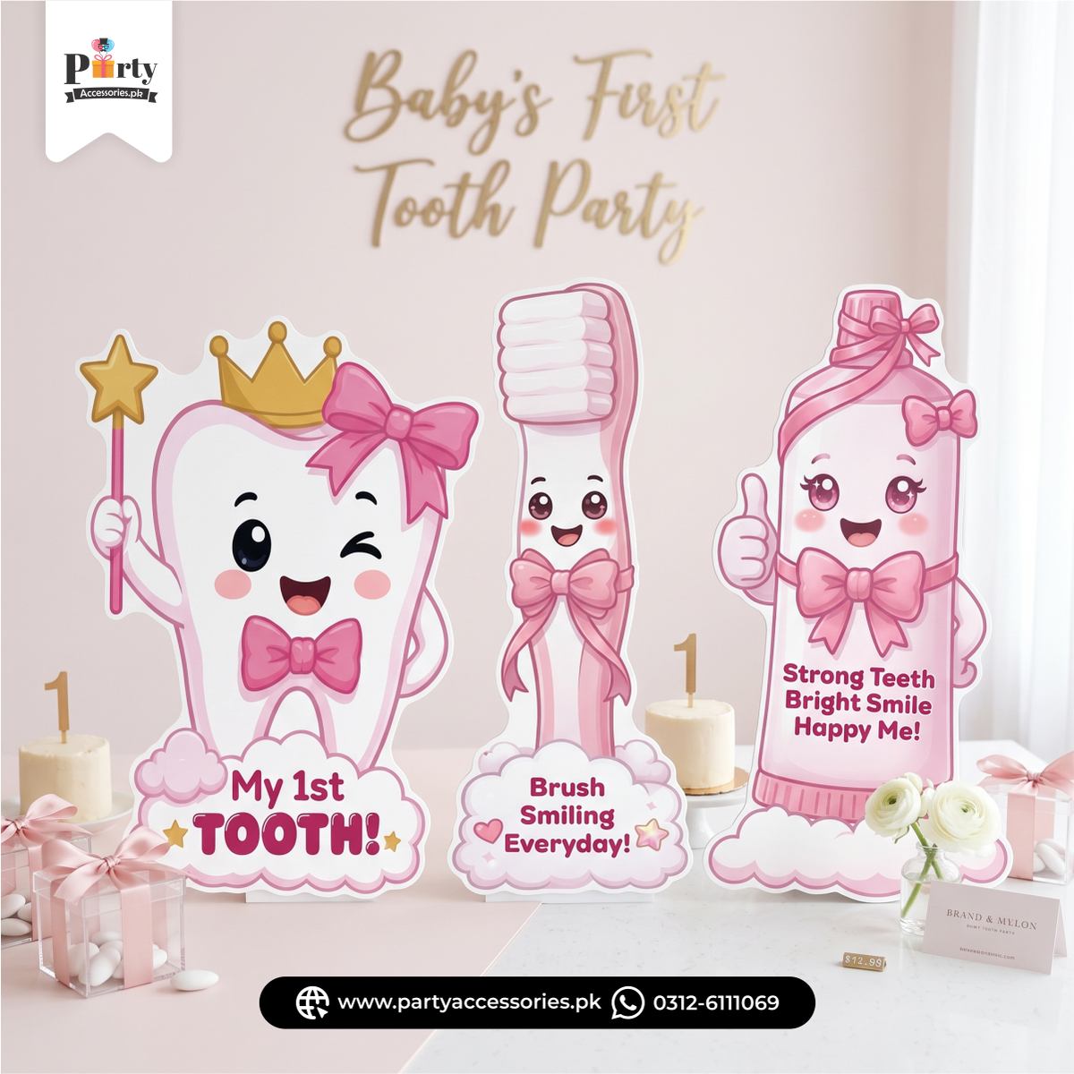 First tooth party decoration cutout 