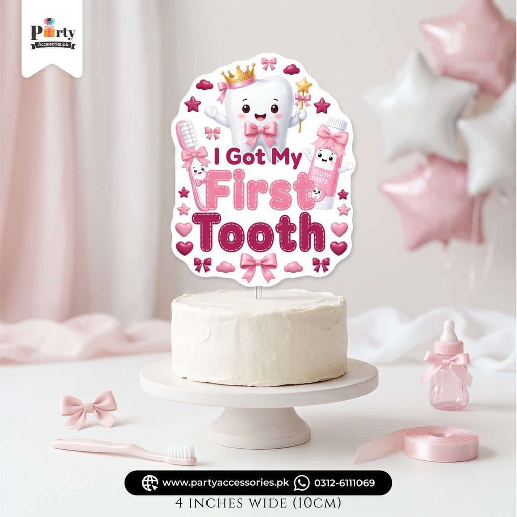 My first tooth party cake topper for table decoration