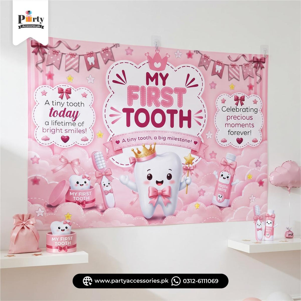first tooth party backdrop