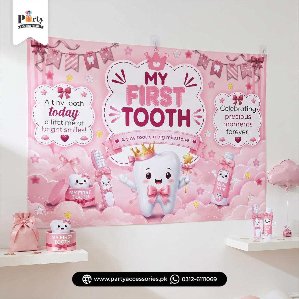 first tooth party backdrop
