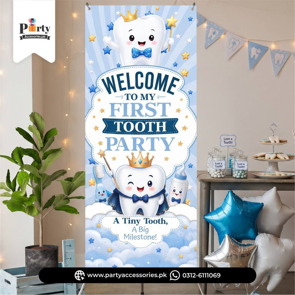 First tooth party decoration welcome standee