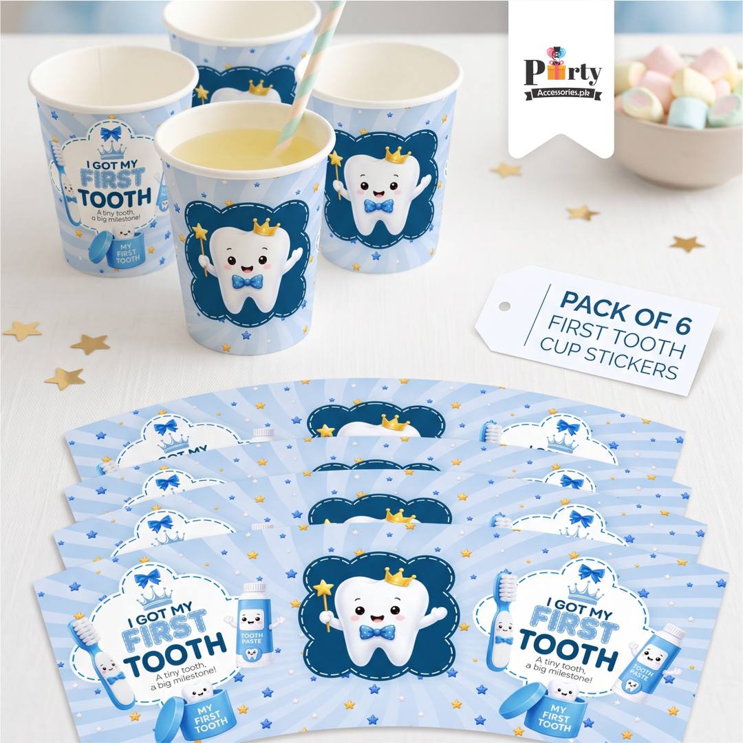 First Tooth Boy Theme Paper Cups
