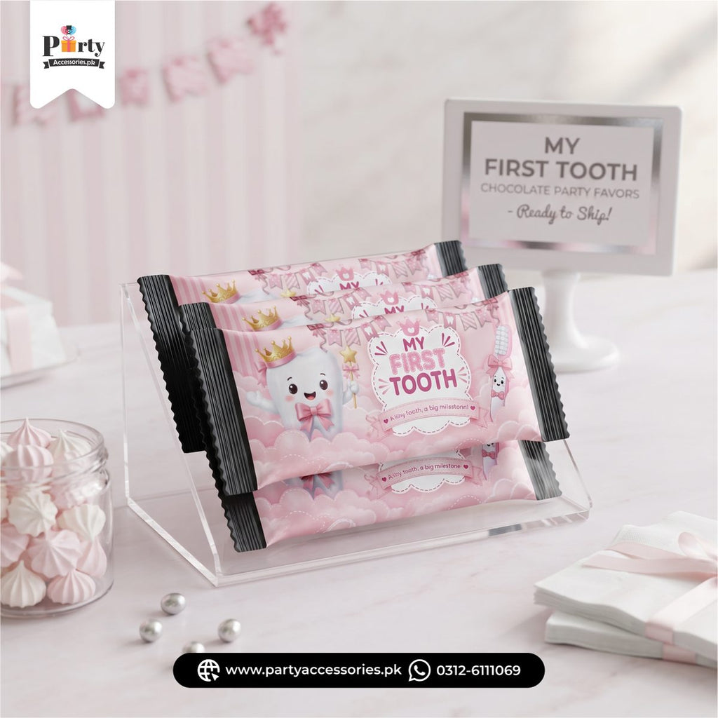first tooth party chocolate wraps