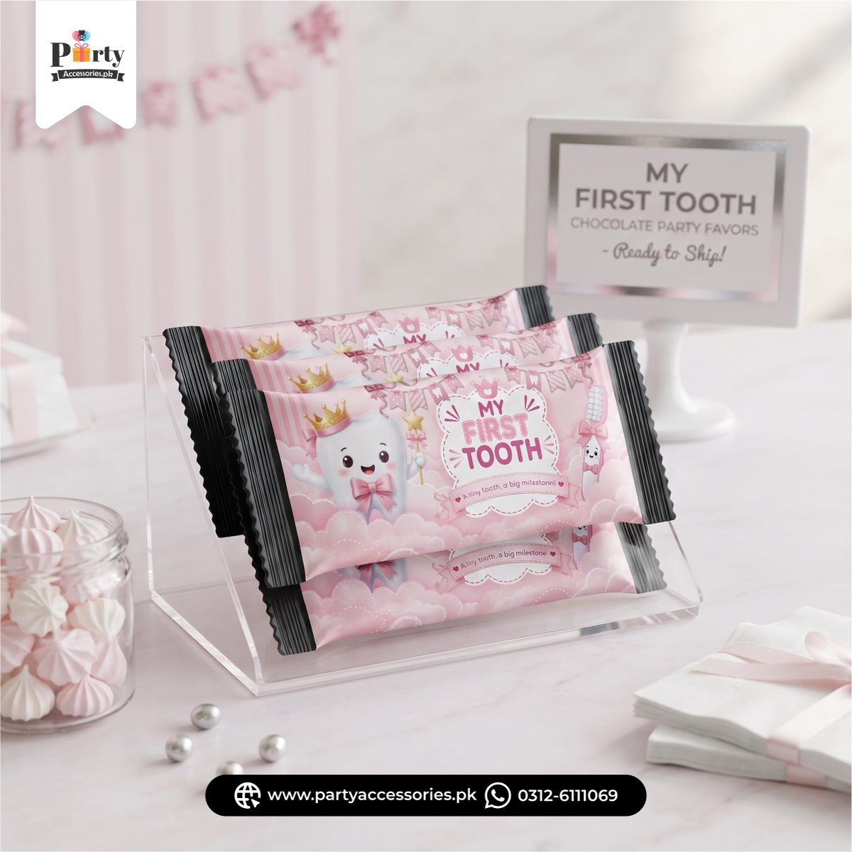 first tooth party chocolate wraps