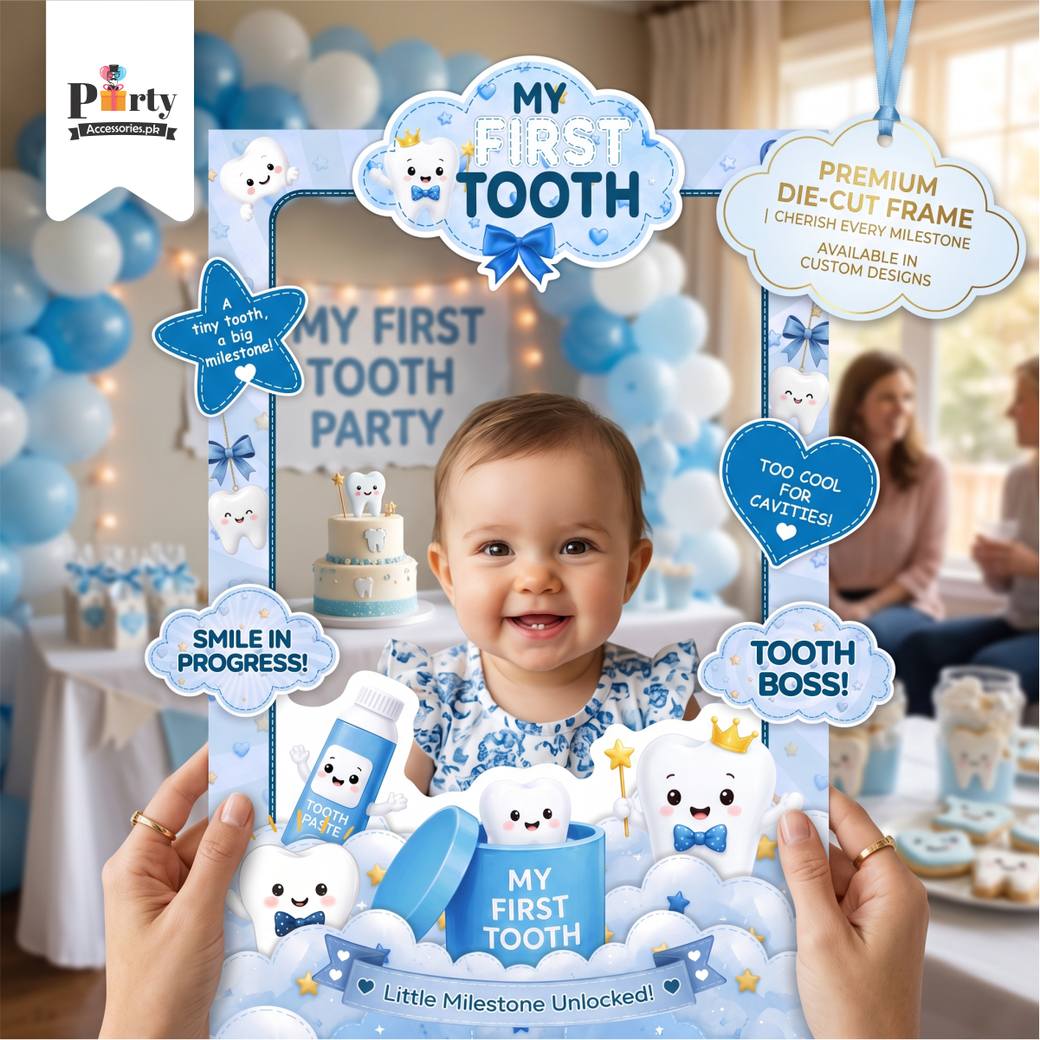 First tooth Photobooth Selfie Frame for baby Boy