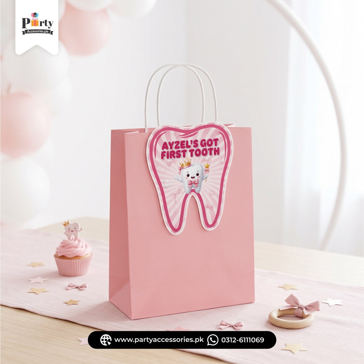 First Tooth Girl Favor Bags