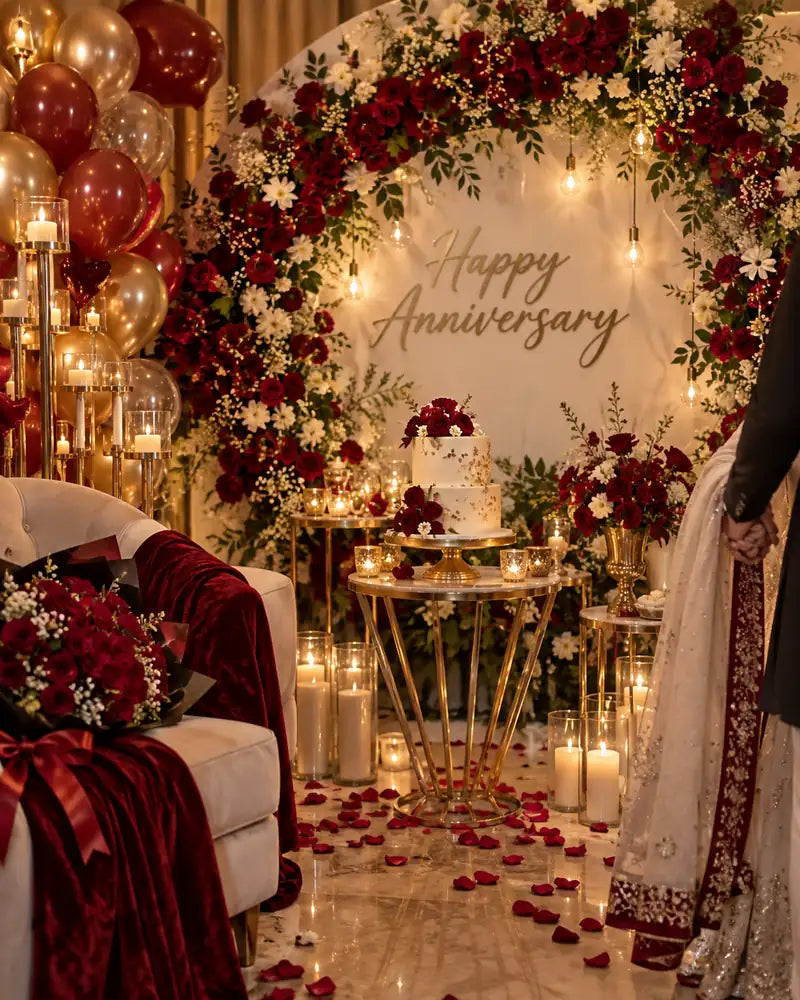Anniversary celebration setup by PartyAccessories.pk