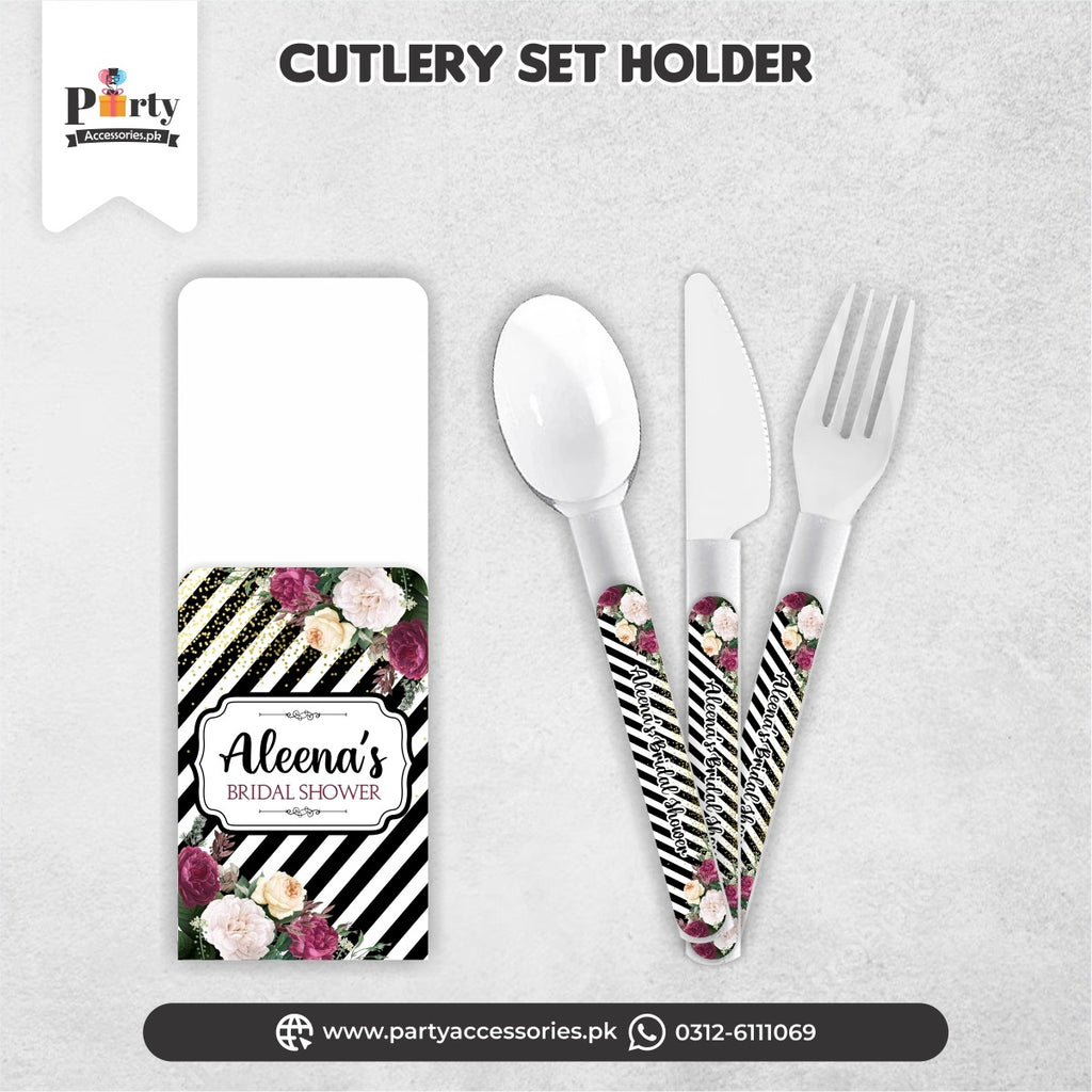 BRIDE TO BE decoration cutlery set with holder