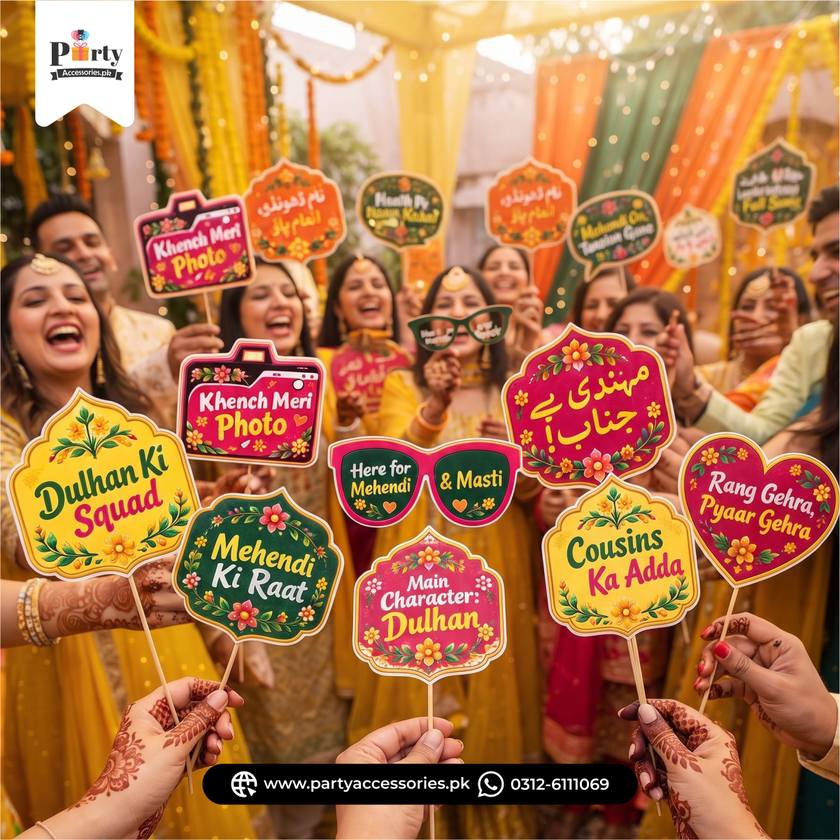 Mehndi Party Celebration Photo Props – Colorful Festive Props Set 
