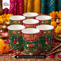 Dholki Night Decoration Disposable Cups with Sticker Labels