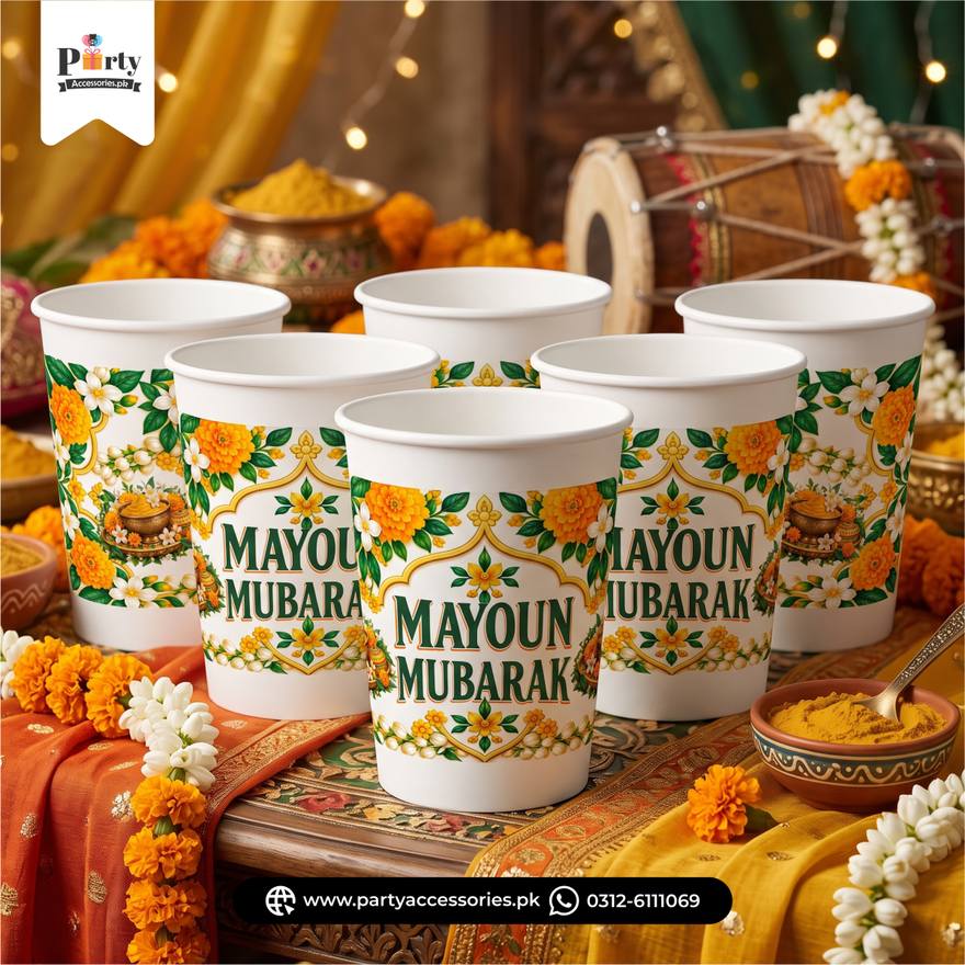 Disposable Cups for Mayoun Party Decoration