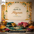 Customized Mehndi Theme Wall Backdrop – Wedding & Mehndi Party Decoration