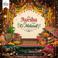 Customized Mehndi Theme Wall Backdrop – Wedding & Mehndi Party Decoration
