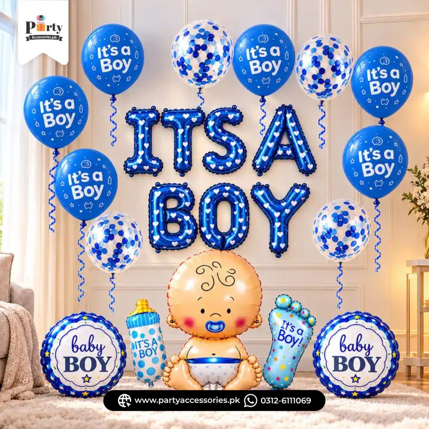 Its A Boy Balloon Decoration Set – It’s a Boy Welcome Party Décor Kit