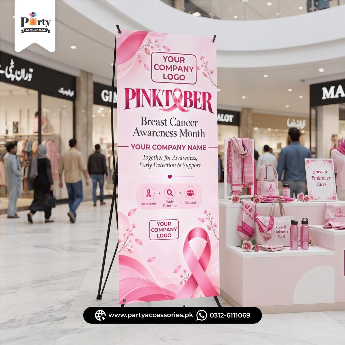 Pinktober Theme Welcome Standee for Entrance