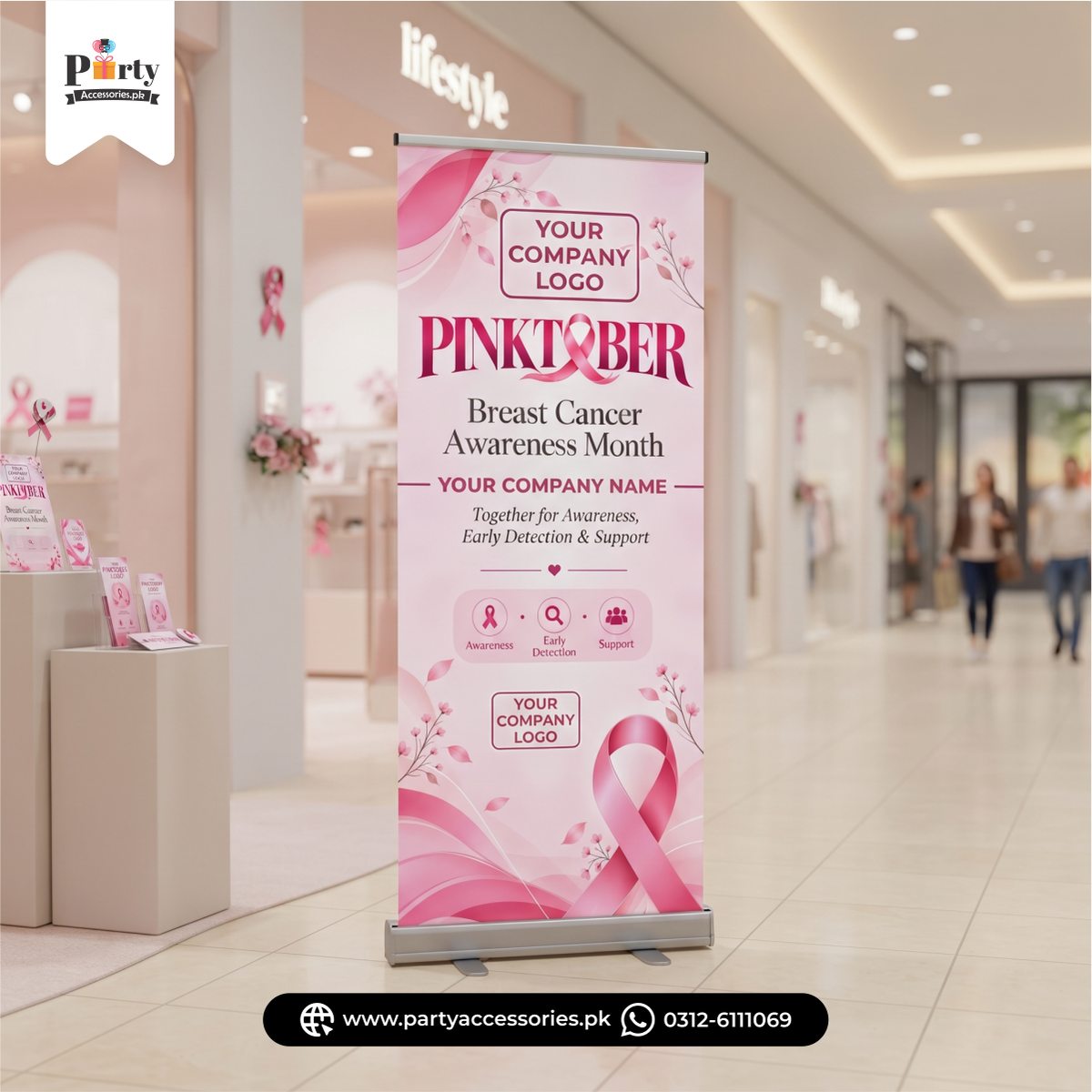 Pinktober Theme Rollup Standee