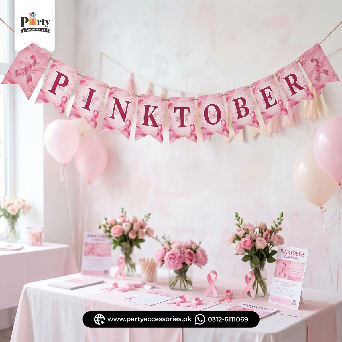 Pinktober Bunting Banner