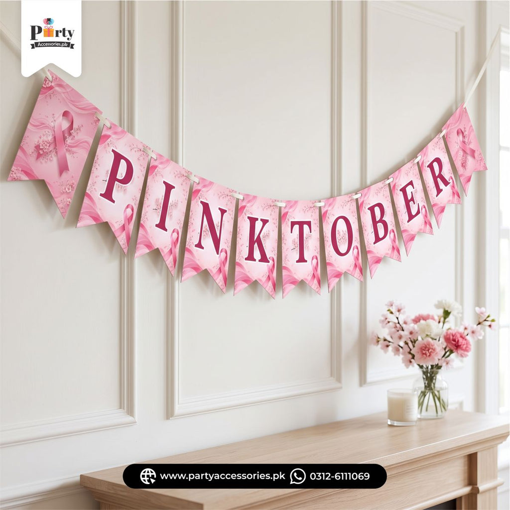 Pinktober Printed Bunting Banner