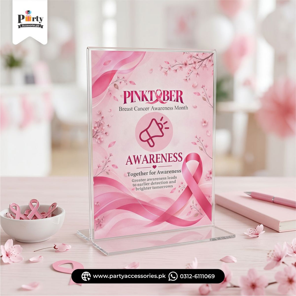 Breast Cancer Awareness Month Table Holder 