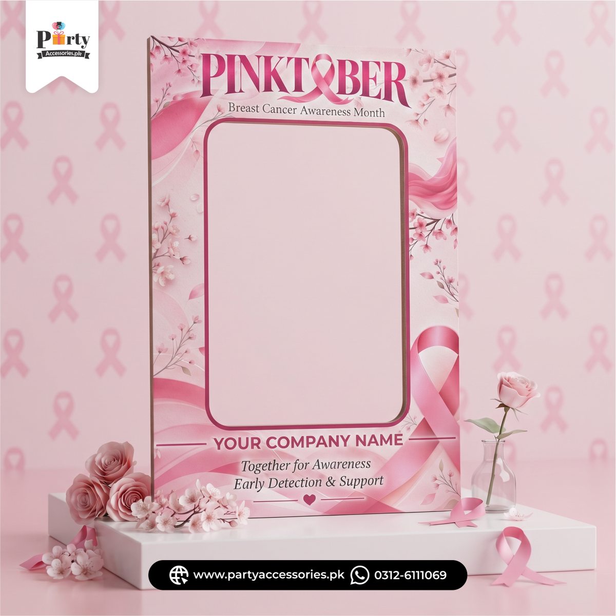 Pinktober Theme Photo Booth / Selfie Frame