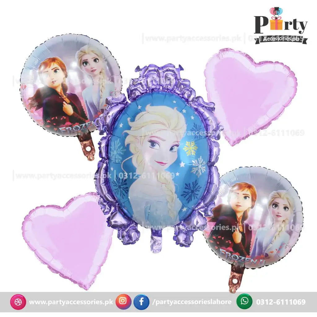 Frozen Elsa themed birthday exclusive foil balloons set of 5 pcs decoration ideas