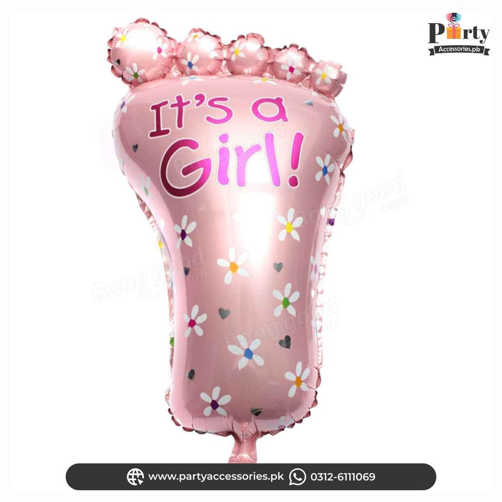 its a girl foot shape balloon