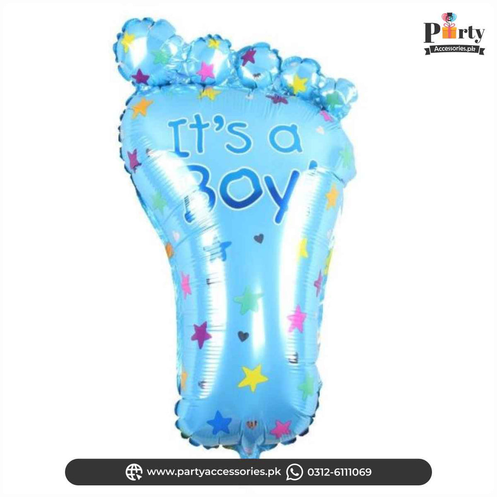 its a boy foot shape balloon