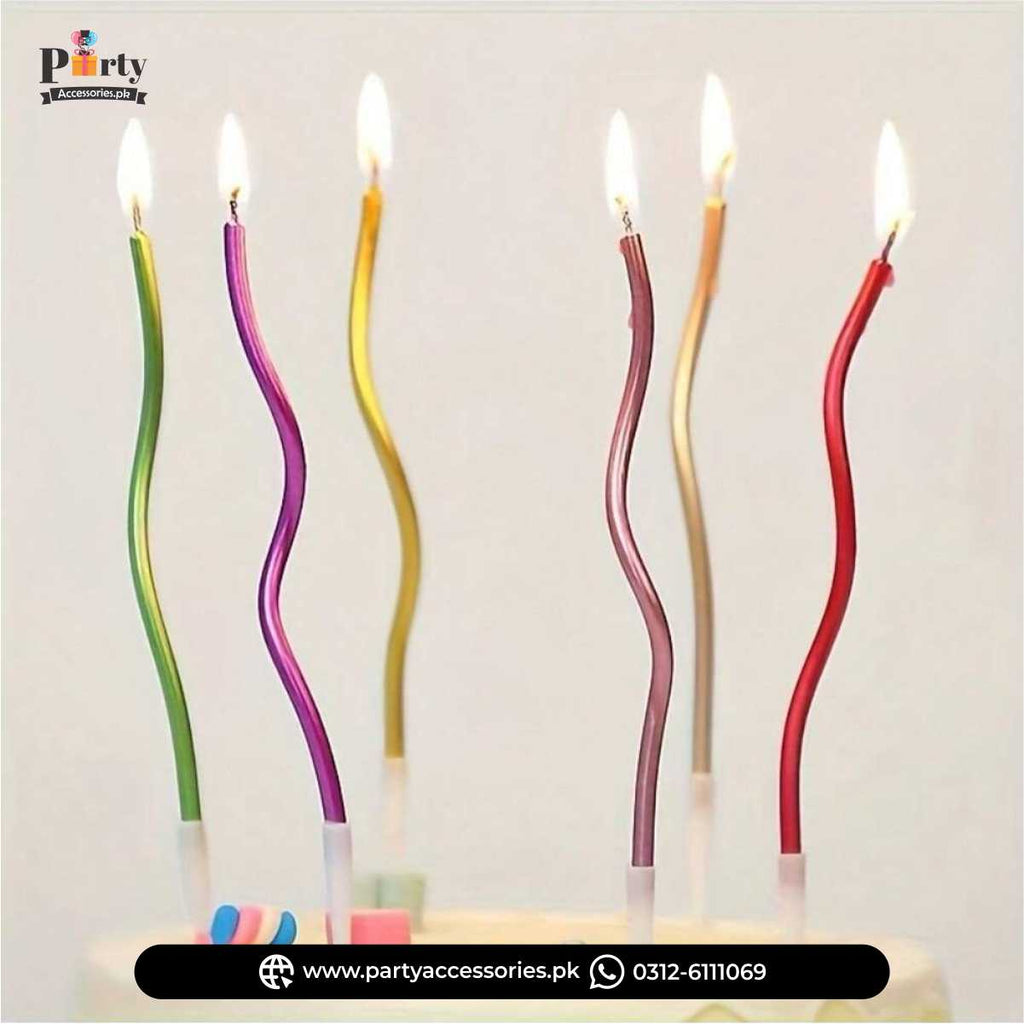Spiral candles for cake 6pcs pack | elegant decor for cake