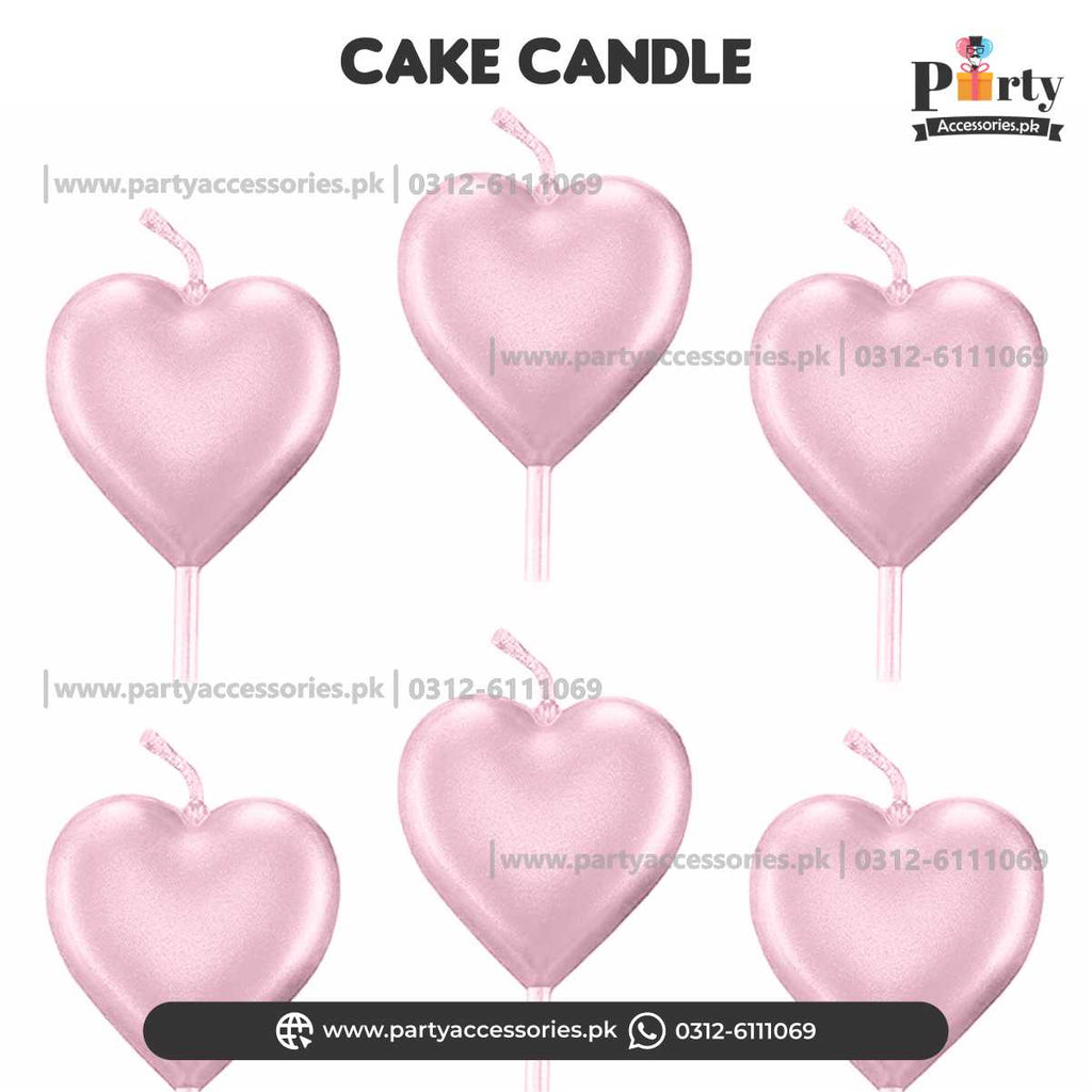 Cake topper Candles in heart shape | Pack of 4