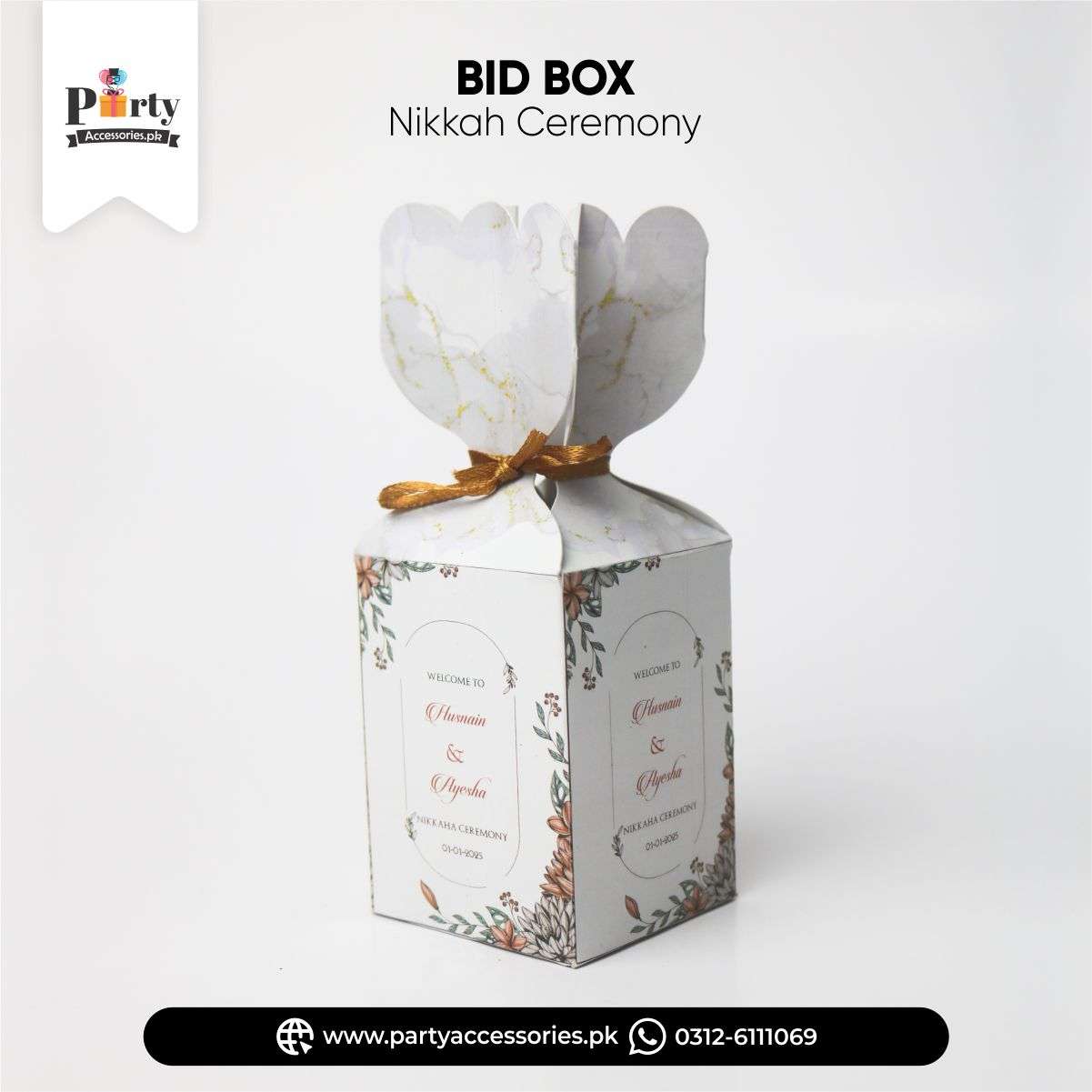 bid box candy style for wedding favors