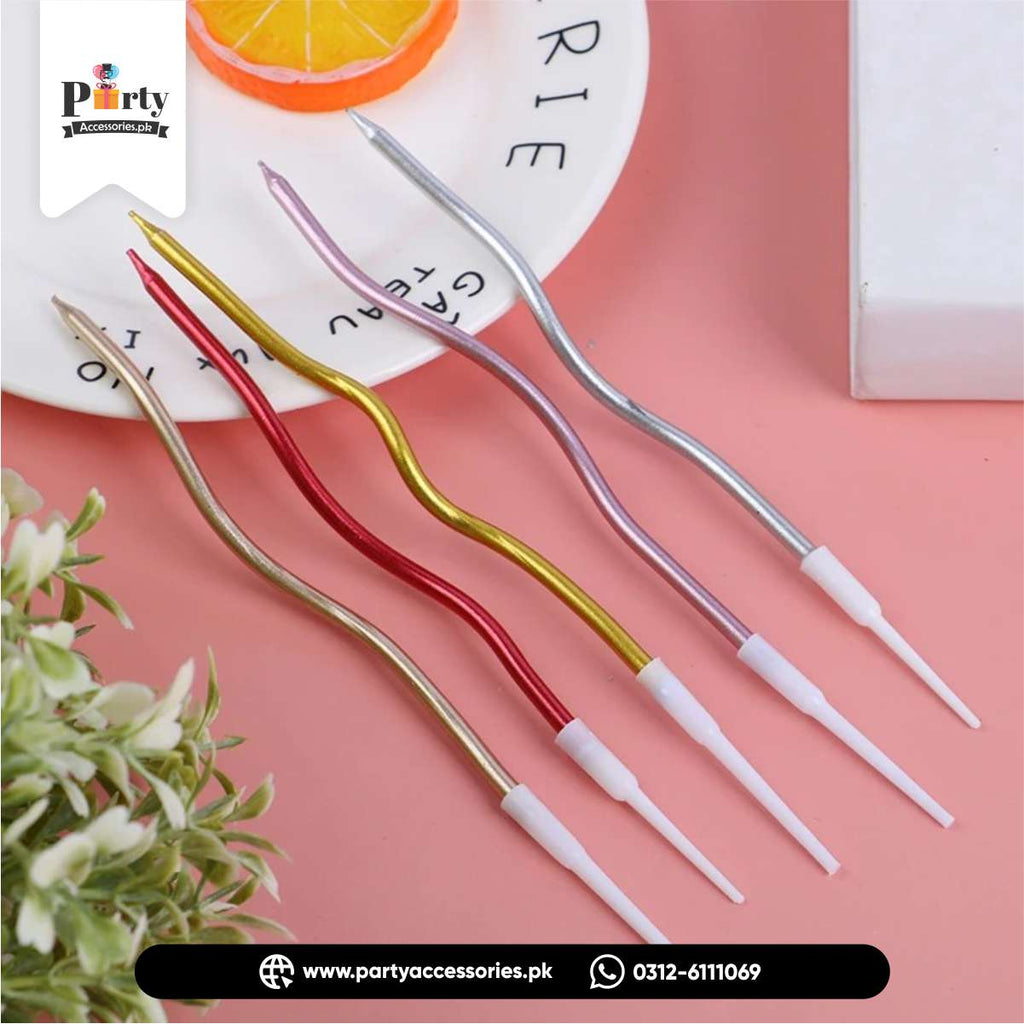 Spiral candles for cake 6pcs pack | elegant decor for cake