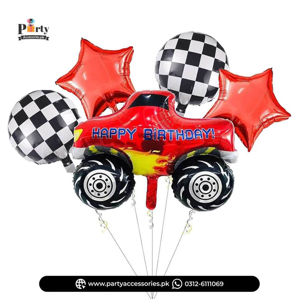 Car Shape Birthday Party Exclusive Foil Balloons Set of 5 pcs