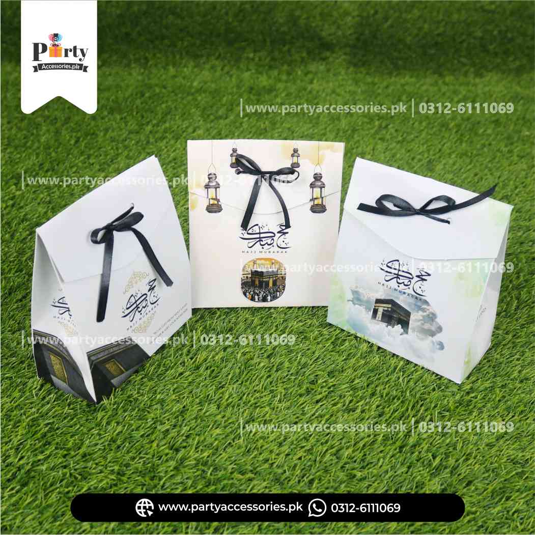 Hajj tabaruk Giveaway Packaging premium pouch | Tabaruk pouch, Zam Zam Bottle, Tin box for dates| Pack of 6 sets